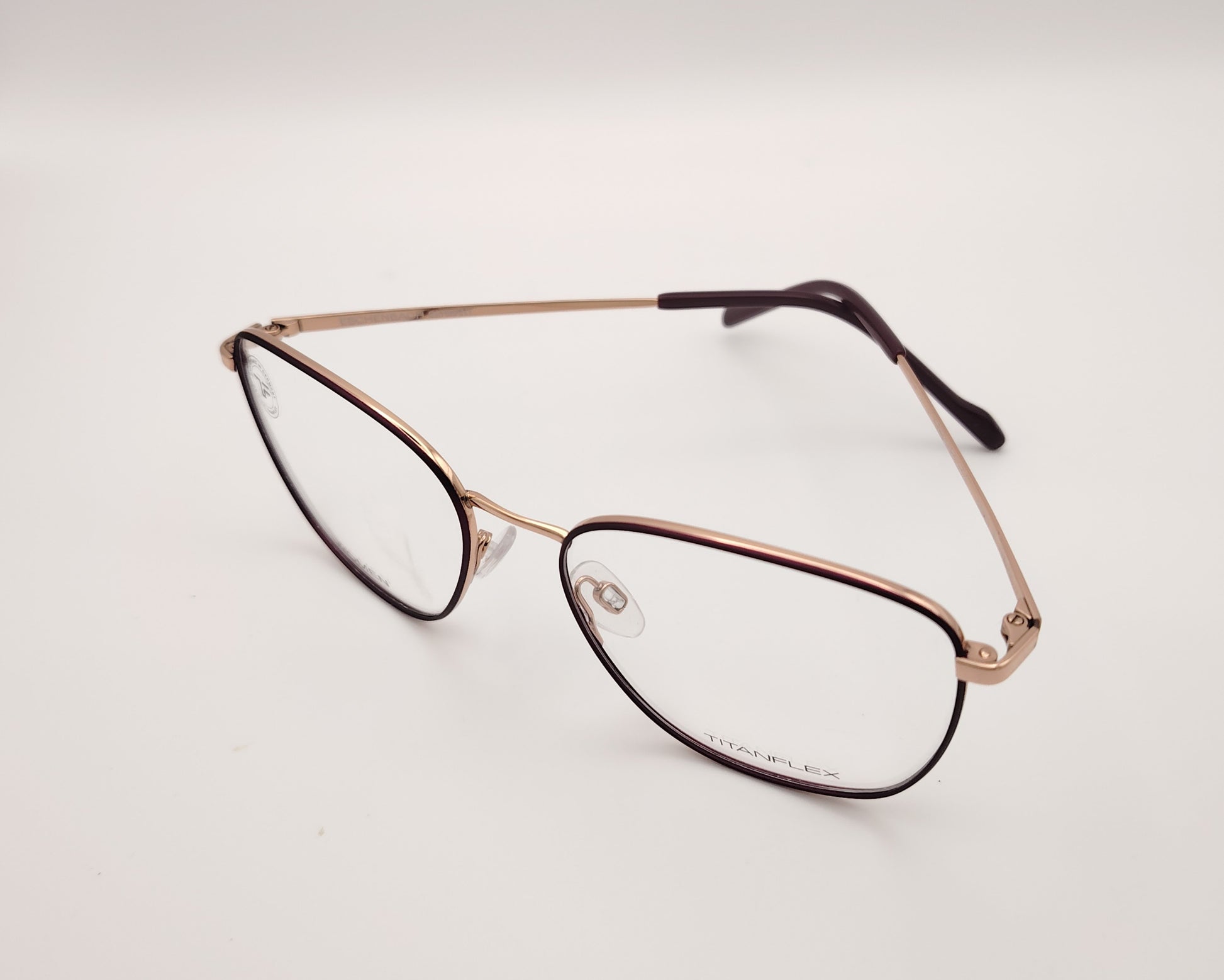 gafas graduadas titanflex 826031 25 cuadradas burdeos y oro rosa de titanio flexible