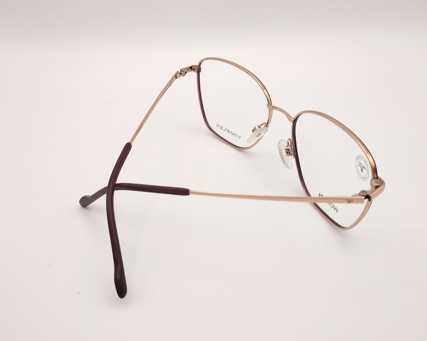 gafas graduadas titanflex 826031 25 cuadradas burdeos y oro rosa de titanio flexible