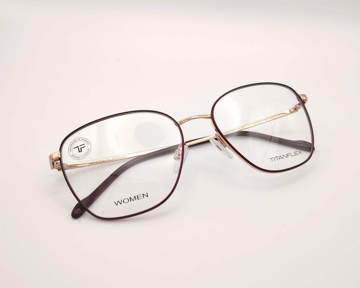 gafas graduadas titanflex 826031 25 cuadradas burdeos y oro rosa de titanio flexible