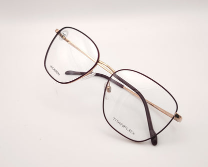 gafas graduadas titanflex 826031 25 cuadradas burdeos y oro rosa de titanio flexible
