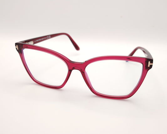 gafas tom ford cat eye de pasta semitransparente en tono frambuesa