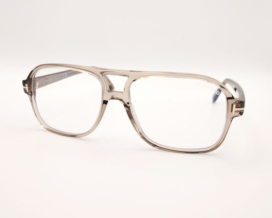 gafas aviador color topo translúcido con doble puente y montura de acetato