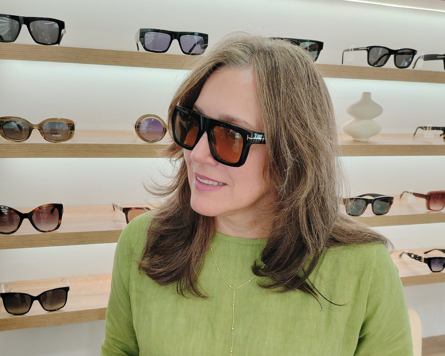 gafas de acetato cuadradas tom ford en color negro con clip solar 