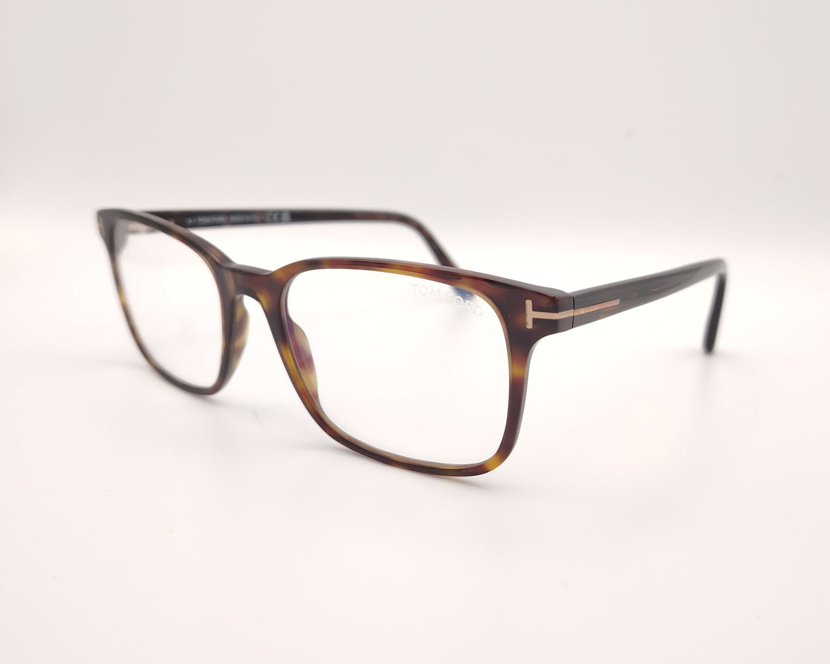 gafas tom ford tf5831 en pasta carey rectangulares con detalle metálico en t