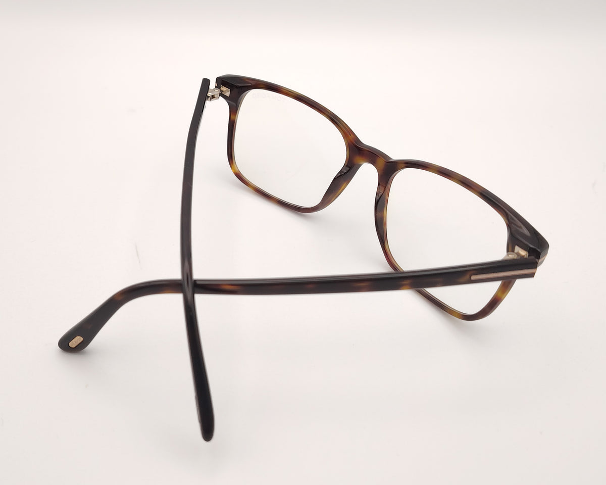 gafas tom ford tf5831 en pasta carey rectangulares con detalle metálico en t