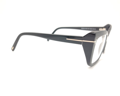 gafas graduadas tom ford negras con montura cuadrada y detalle metálico dorado en las varillas