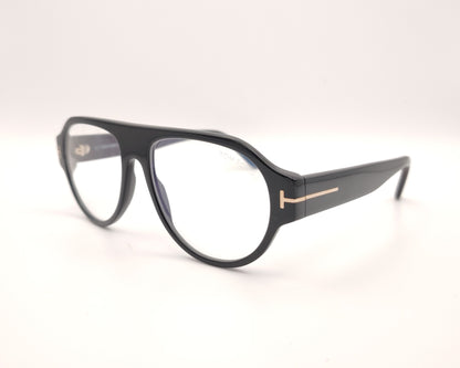 gafas tom ford negras de acetato estilo aviador con frontal amplio y varillas anchas