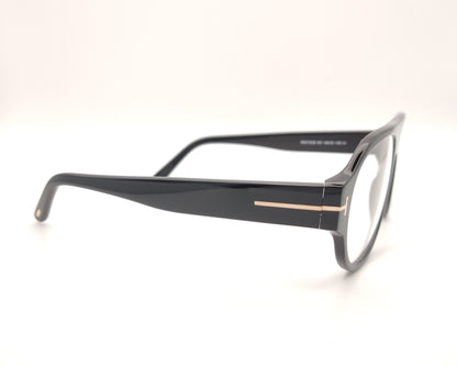 gafas tom ford negras de acetato estilo aviador con frontal amplio y varillas anchas
