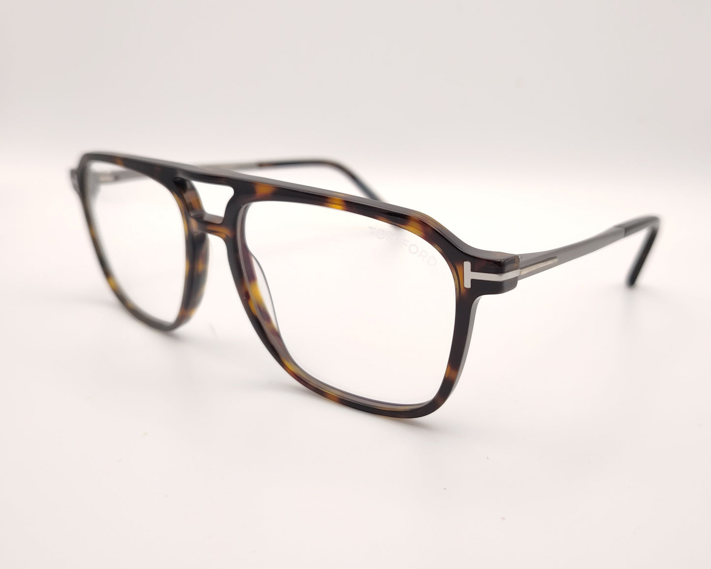gafas tom ford de estilo aviador en acetato carey con doble puente y varillas metálicas