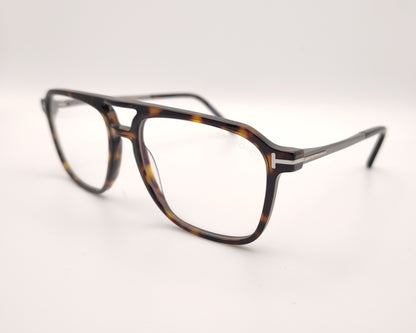gafas tom ford de estilo aviador en acetato carey con doble puente y varillas metálicas