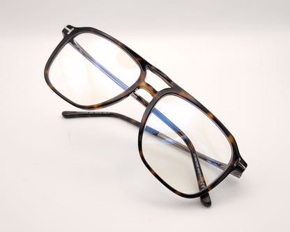 gafas tom ford de estilo aviador en acetato carey con doble puente y varillas metálicas
