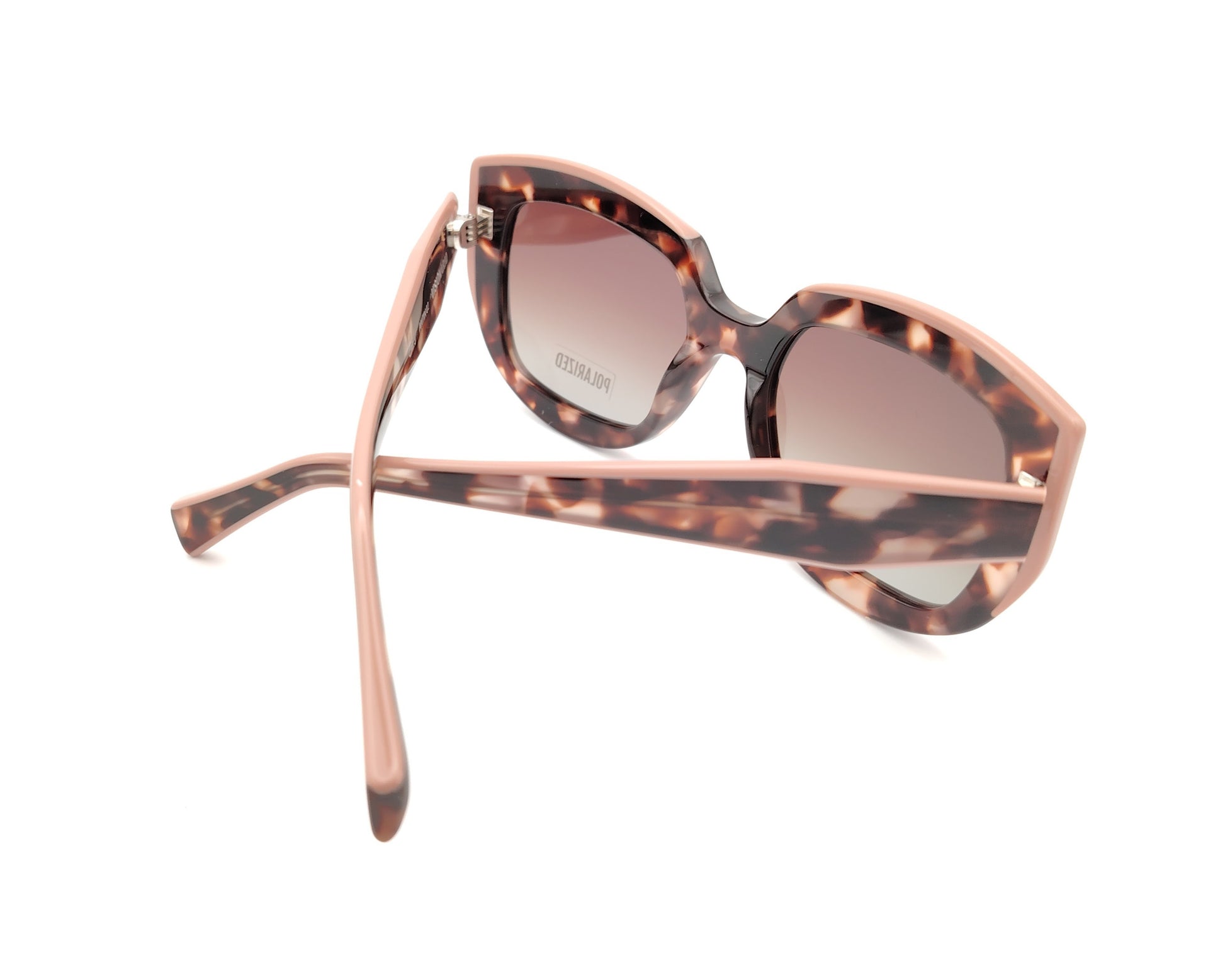 gafas de sol polarizadas en color carey y rosa empolvado con lentes degradadas marrones