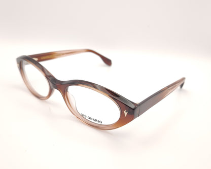 gafas graduadas visionario doris 04 ovalada en marrón y rosa translúcido