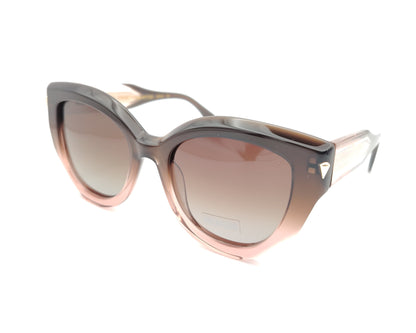 gafas de sol polarizadas con montura degradada marrón y rosa de forma cat eye suave
