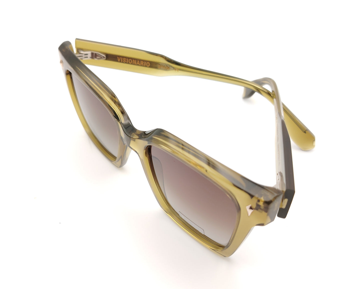 gafas de sol visionario translúcidas color oliva con lentes marrones polarizadas