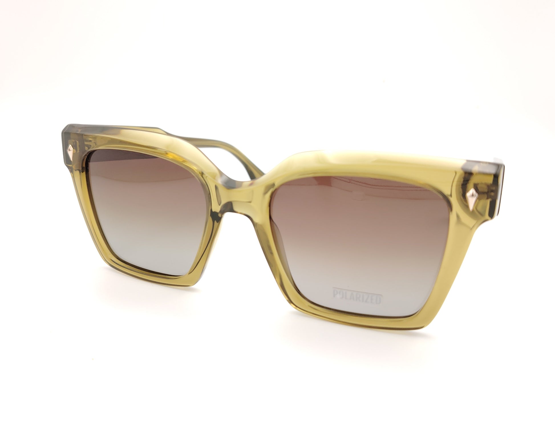 gafas de sol visionario translúcidas color oliva con lentes marrones polarizadas