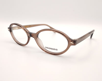 gafas de sol visionario en color taupe traslúcido ovaladas 