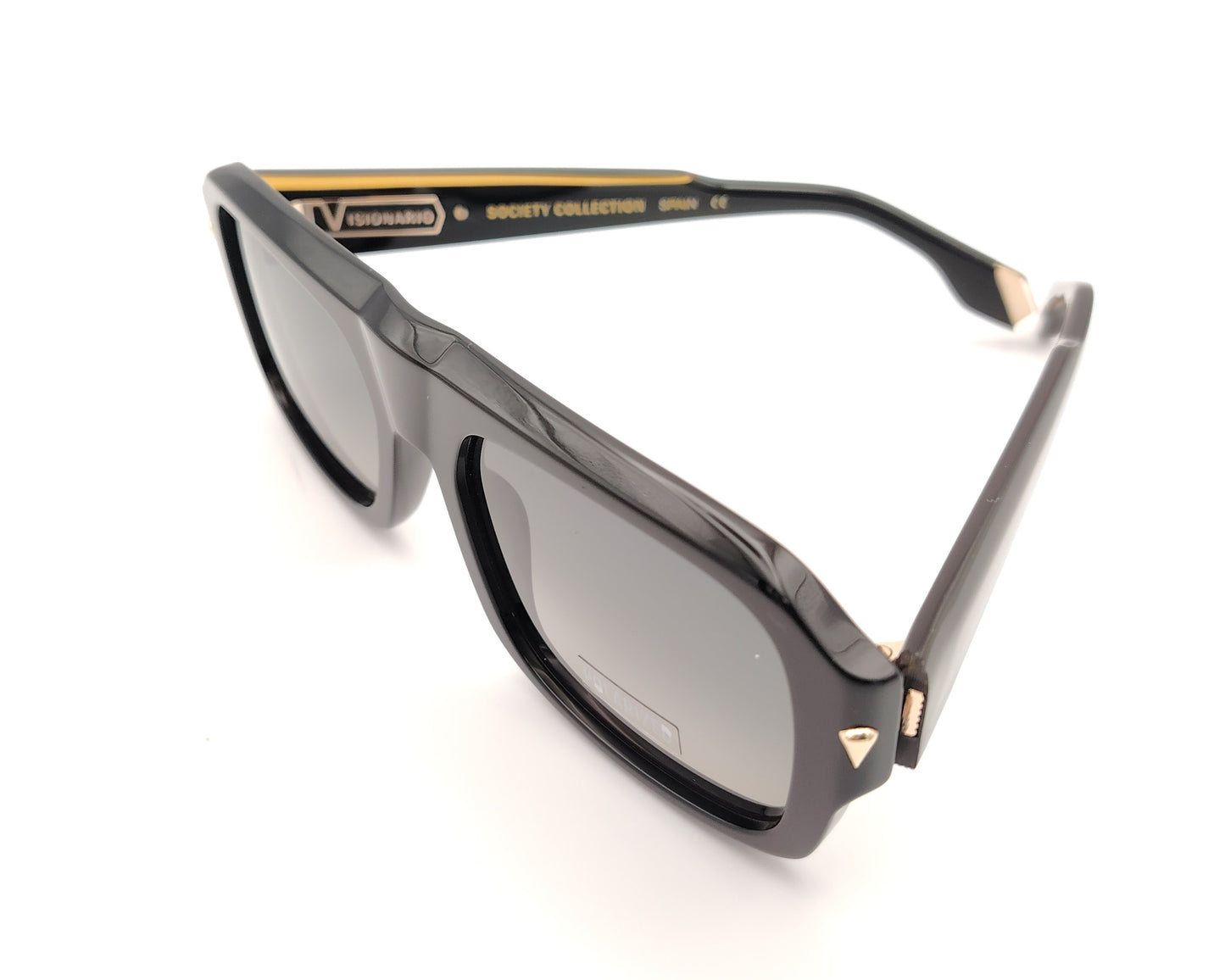 gafas de sol visionario negras con lentes polarizadas y montura rectangular 