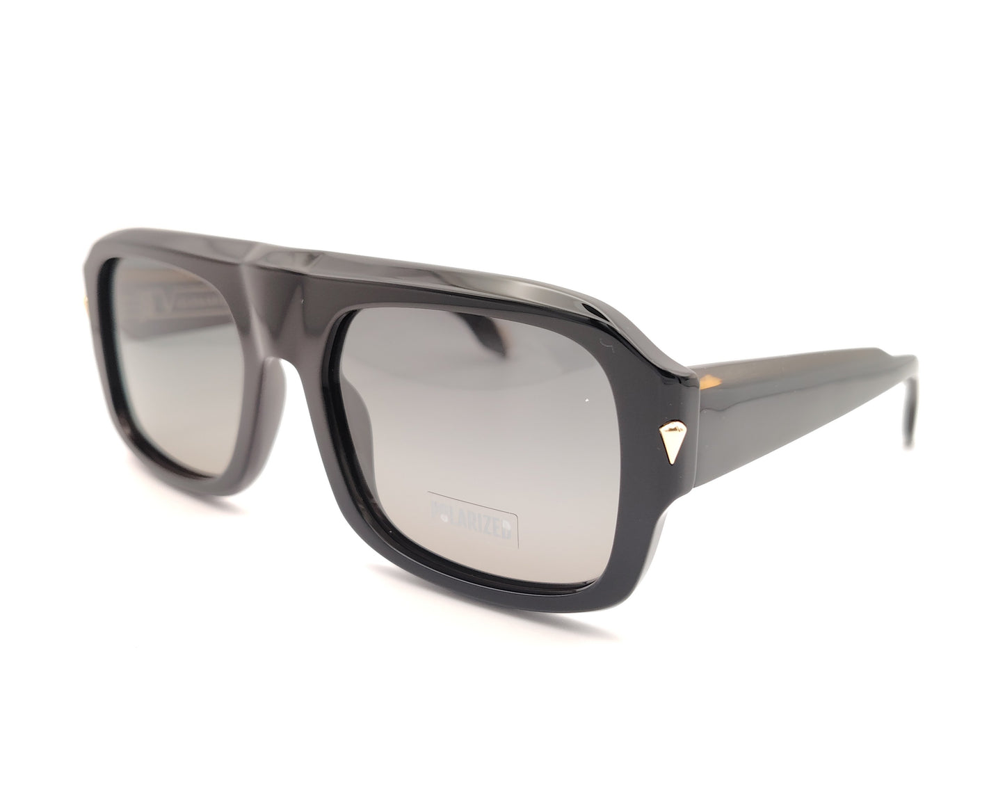 gafas de sol visionario negras con lentes polarizadas y montura rectangular 