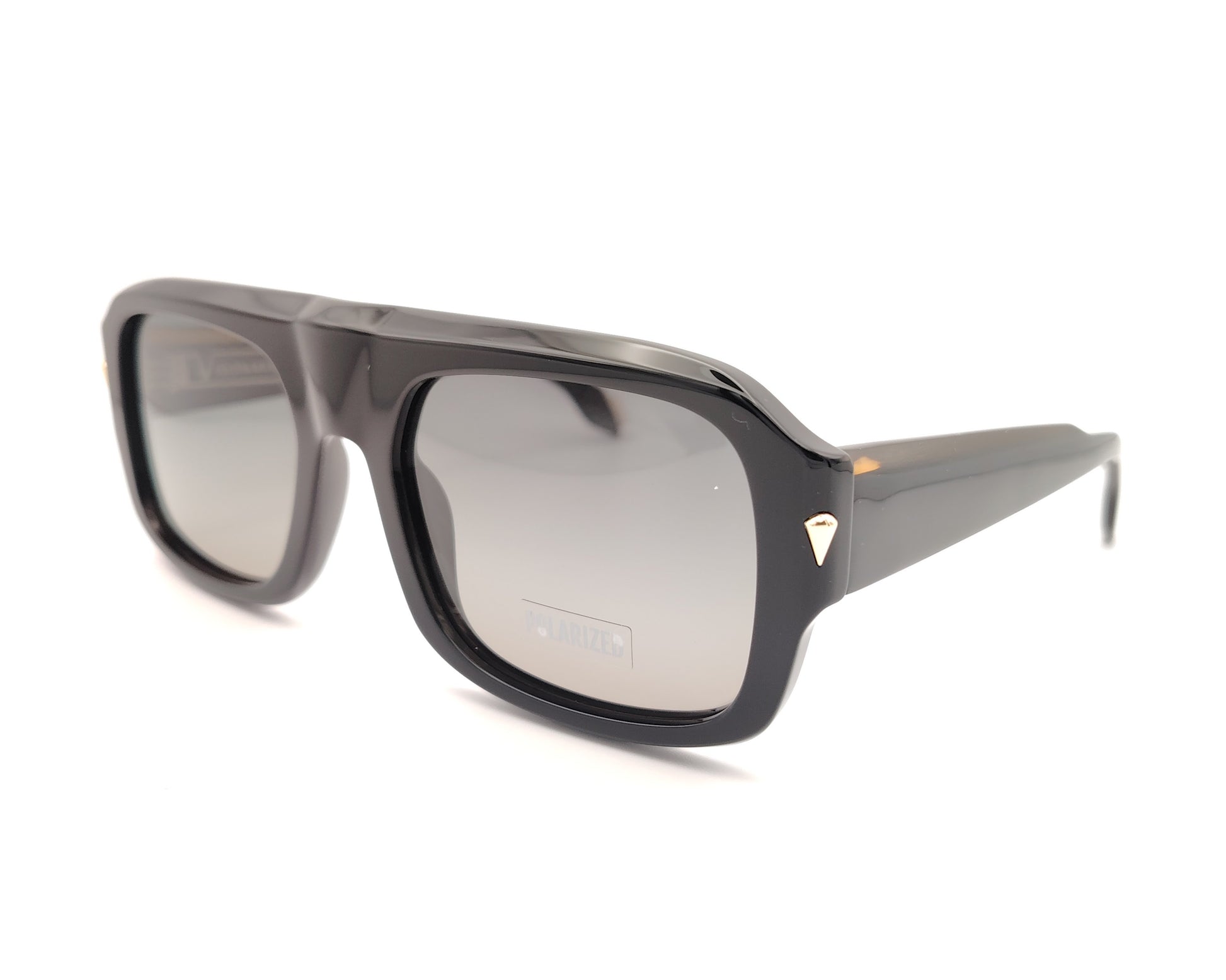 gafas de sol visionario negras con lentes polarizadas y montura rectangular 