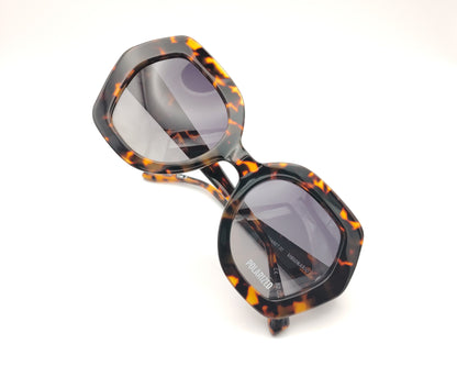 gafas de sol visionario margaret 02 en acetato carey con forma geométrica y lentes degradadas grises polarizadas