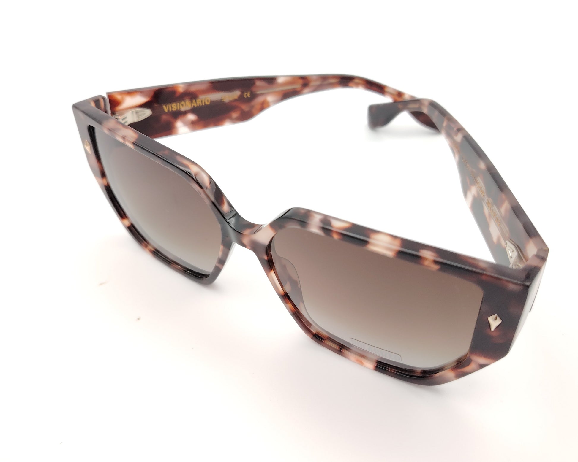 gafas de sol visionario carey marrón con lentes polarizadas y montura geométrica