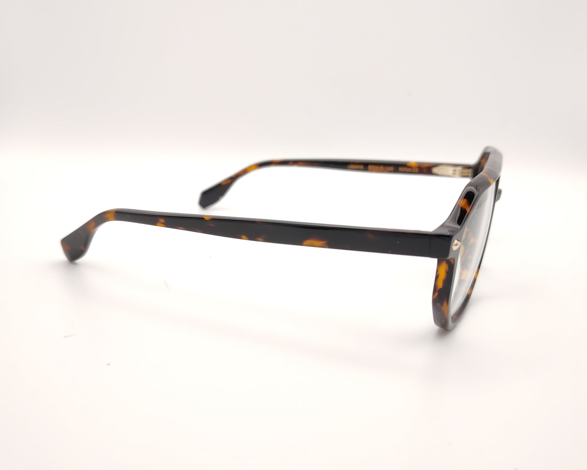 gafas graduadas de estilo aviador en color carey oscuro con doble puente y forma geométrica