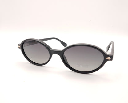 gafas de sol visionario negras ovaladas con lentes polarizadas oscuras