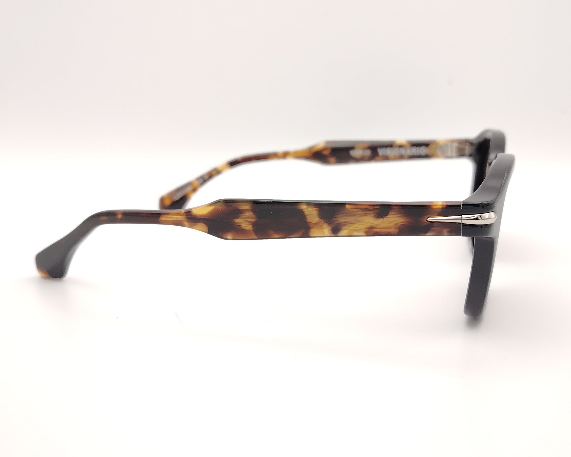 gafas de sol visionario negras con varillas carey y lentes marrones polarizadas