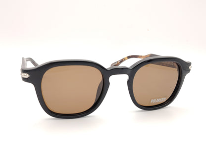 gafas de sol visionario negras con varillas carey y lentes marrones polarizadas