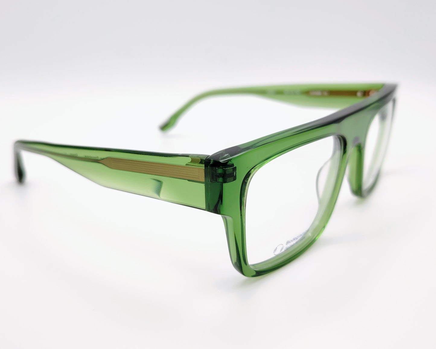 gafas graduadas woodys godard 03 con montura de acetato translúcido en color verde diseño rectangular amplio varillas anchas 