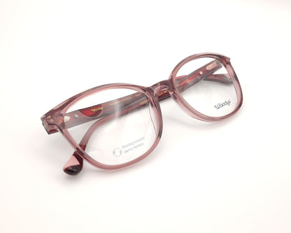 gafas graduadas rosas transparentes con varillas en rosa oscuro