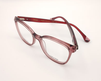 gafas graduadas rosas transparentes con varillas en rosa oscuro