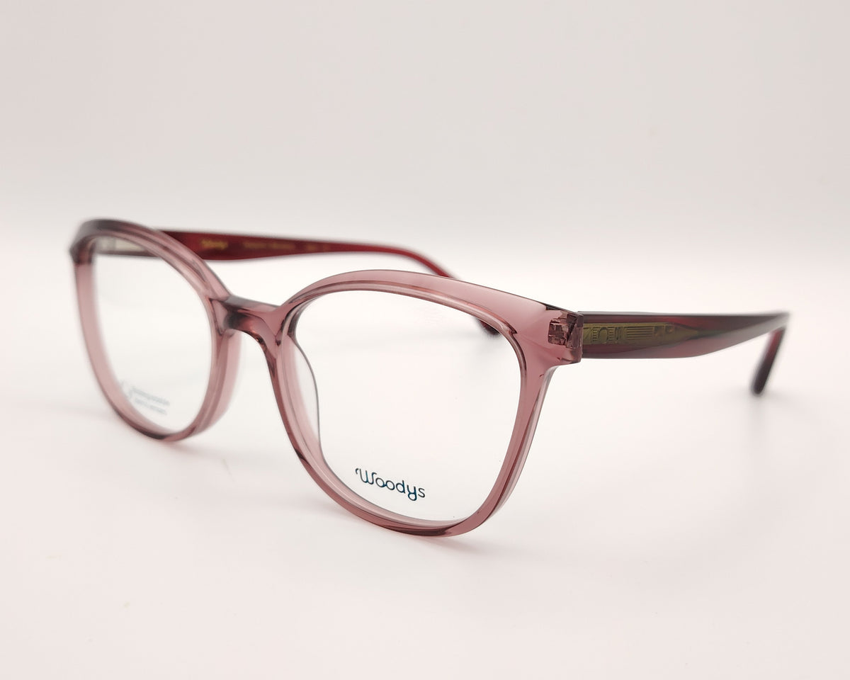 gafas graduadas rosas transparentes con varillas en rosa oscuro