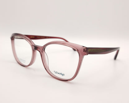 gafas graduadas rosas transparentes con varillas en rosa oscuro