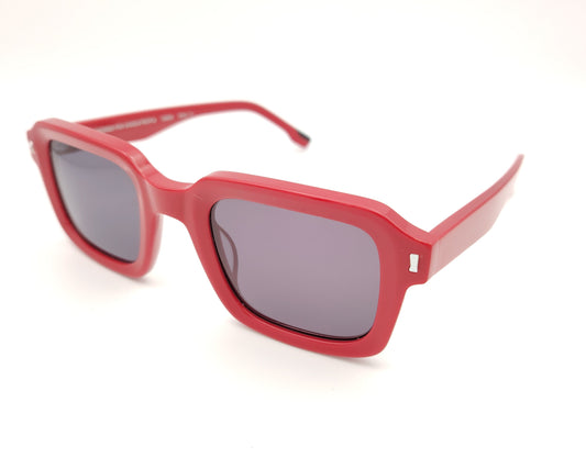 woodys jordi 04 gafas de sol cuadradas de acetato rojo y lentes en gris 