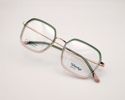 gafas woodys malini 04 petite para caras menudas en metal  dorado con detalle en verde
