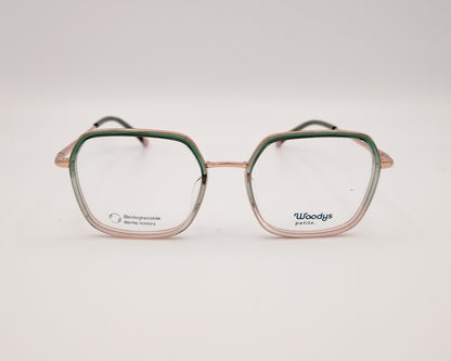 gafas woodys malini 04 petite para caras menudas en metal  dorado con detalle en verde