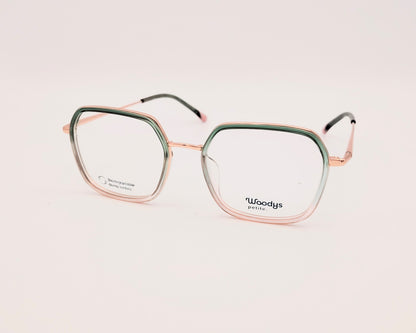 gafas woodys malini 04 petite para caras menudas en metal  dorado con detalle en verde