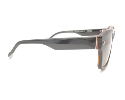 gafas de sol cuadradas oversize en acetato negro con doble puente y lentes gris degradado